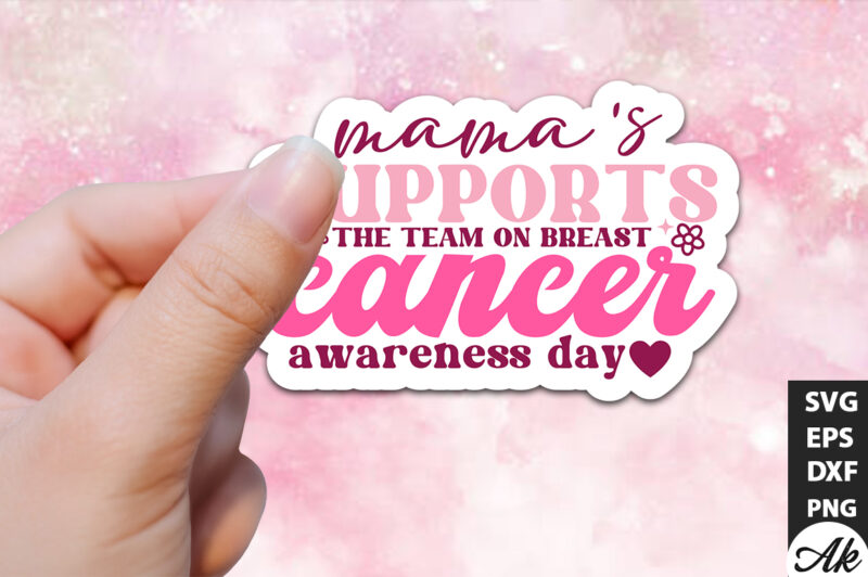 Mamas supports the team on breast cancer awareness day Retro Stickers