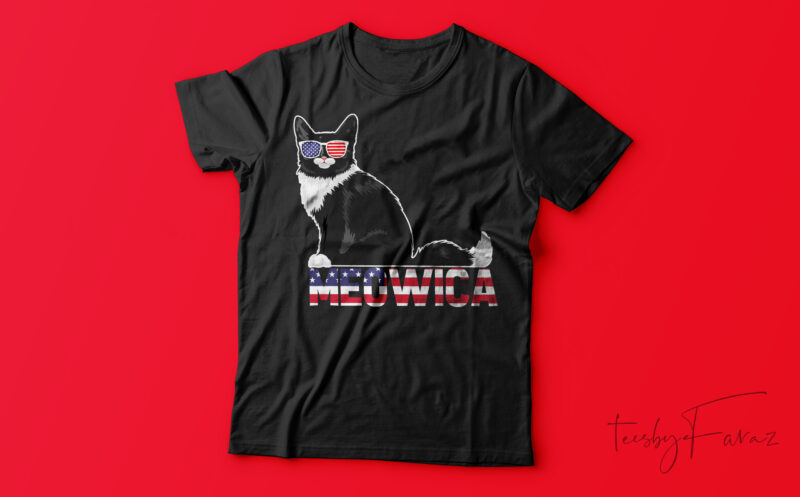 Meowica Funny T-Shirt Design For Sale