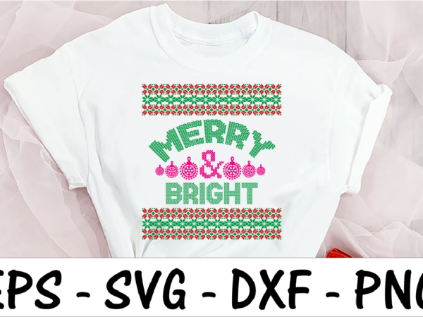 Merry & bright t shirt designs for sale