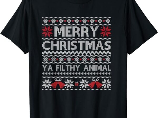 Merry christmas animal filthy ya xmas ugly christmas t-shirt