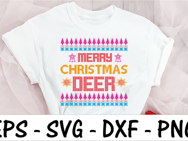 Merry christmas deer t shirt designs for sale