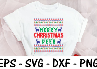 Merry Christmas deer t shirt designs for sale