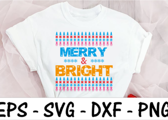 Merry & bright t shirt designs for sale