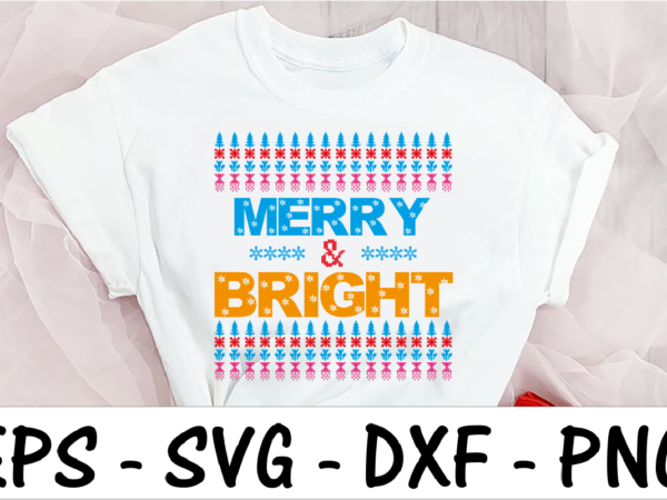 Merry & bright t shirt designs for sale