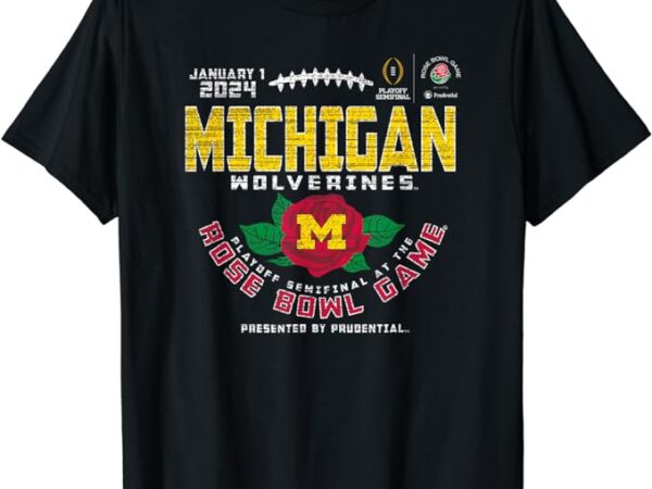 Michigan wolverines rose bowl 2024 cfp semi vintage flower t-shirt