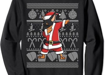 Miniature Pinscher Dabbing Dog Dab Ugly Christmas Sweatshirt
