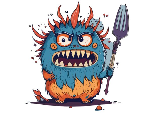 Cute little monster t shirt vector file