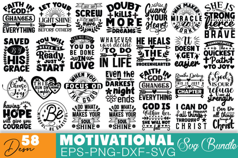 Motivational T-shird Bundle Motivational Svg Bundle