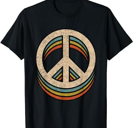 Peace sign cool vintage 60s 70s 80s women men casual graphic t-shirt