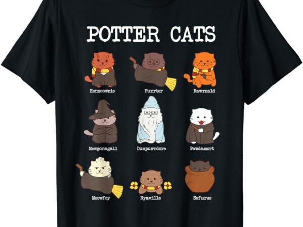 Potter cats funny gifts for cat lovers t-shirt