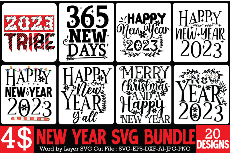 New Year 2024 T-Shirt Design Mega Bundle,New Year T-Shirt Design, New Year 2024 SVG Bundle | Happy New Year 2024 | New Year Sublimation