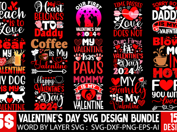 Valentine’s dsay t-shirt design bundle