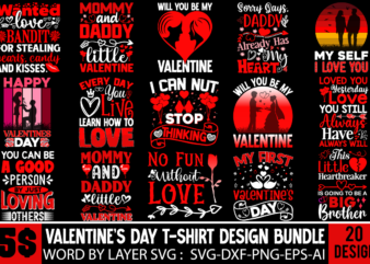 Happy Valentines Day T-shirt Design BUndle ,Valentine’s Day T-shirt Design