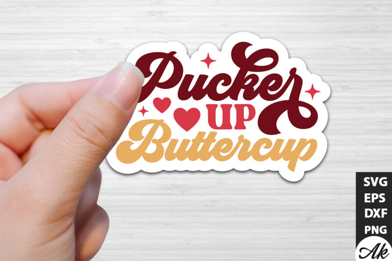 Retro Valentine Stickers SVG Bundle