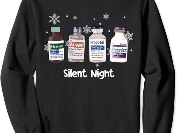 Retro silent night icu nurse christmas intensive care unit sweatshirt