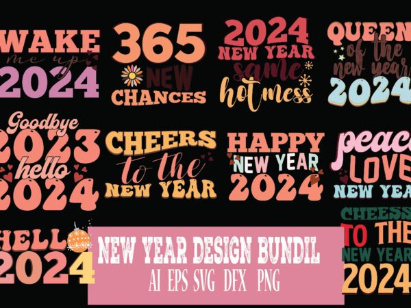 New year sublimation T shirt vector artwork