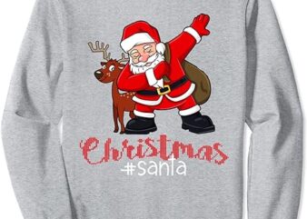 Santa Dab Dabbing Christmas Reindeer Sweatshirt