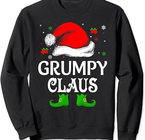 Santa hat grumpy claus elf funny ugly christmas sweater sweatshirt