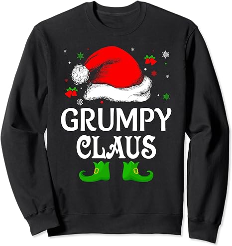 Santa Hat Grumpy Claus Elf Funny Ugly Christmas Sweater Sweatshirt