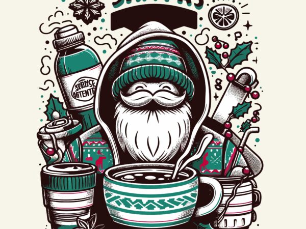 Santa hot cocoa christmas design