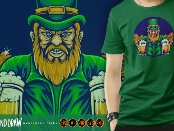 Shamrock shindig st patricks drink beer t shirt template vector