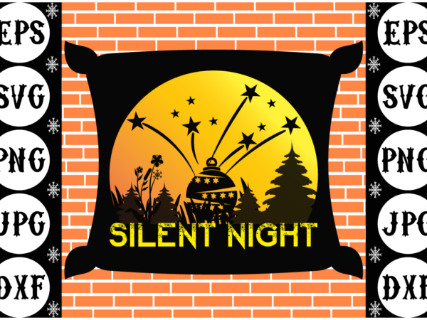 Silent night t shirt template vector