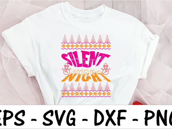 Silent night t shirt template vector