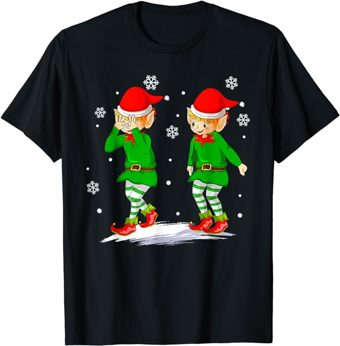 Snowflake Elf Griddy Dance Christmas Pajama Mens Boys Kids T-Shirt