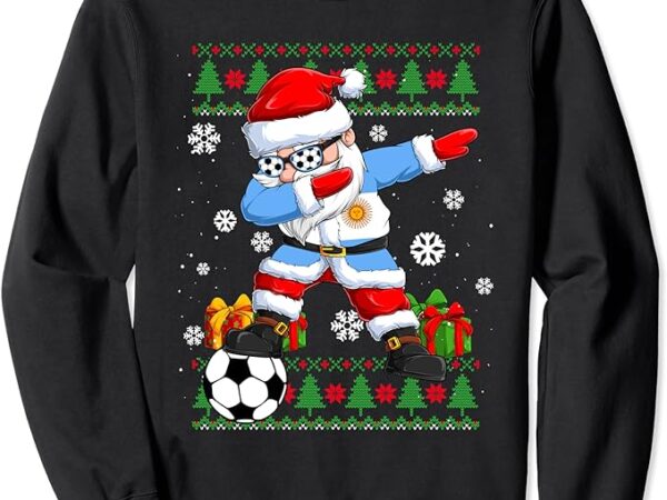 Soccer dabbing santa argentina flag ugly christmas sweater sweatshirt