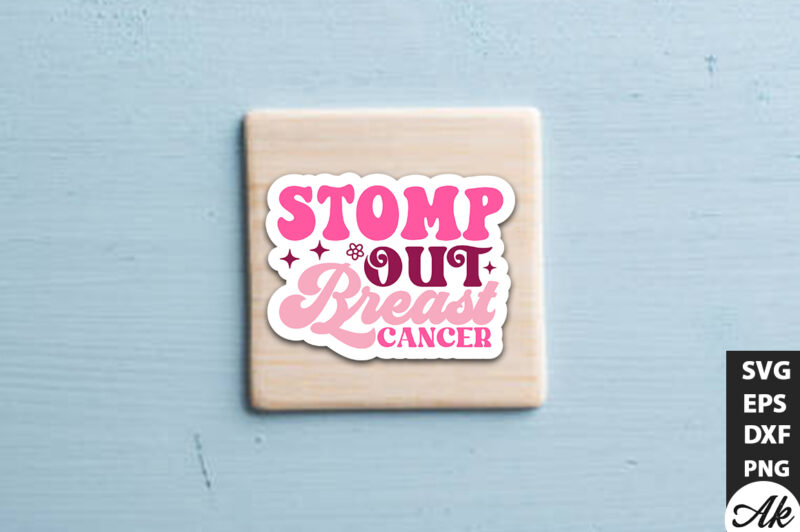 Stomp out breast cancer Retro Stickers