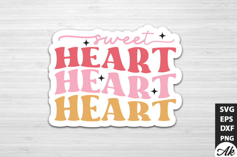 Retro Valentine Stickers SVG Bundle