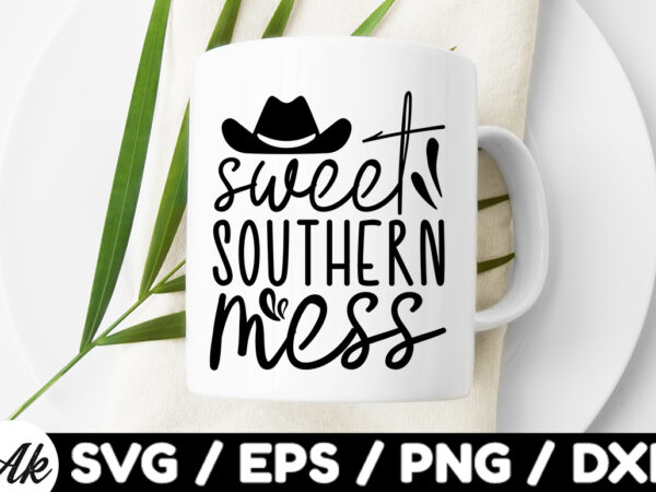 Sweet southern mess svg t shirt template vector