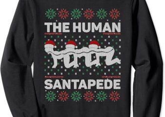 The Human Santapede Funny Parody Ugly Christmas Sweater Pun Sweatshirt 1
