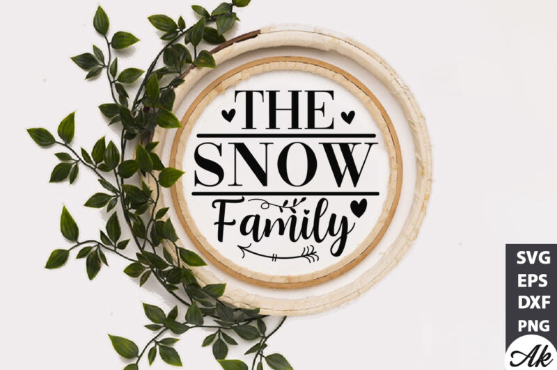 The snow family Round Sign SVG