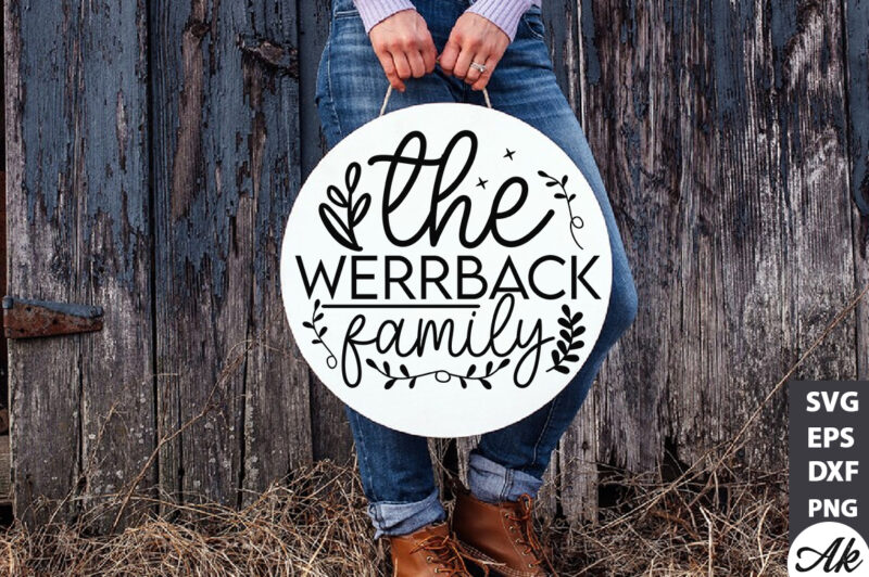 The werrback family Round Sign SVG