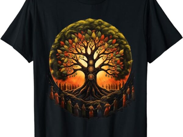 Tree of life black history kwanzaa american african roots t-shirt