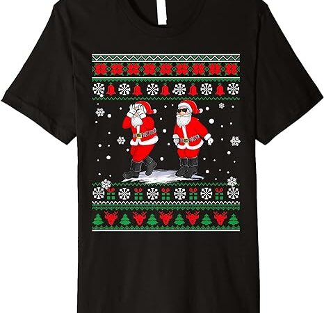 Ugly sweater christmas santa claus griddy dance christmas premium t-shirt