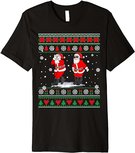 Ugly Sweater Christmas Santa Claus Griddy Dance Christmas Premium T-Shirt