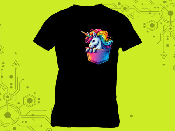 Unicorn clipart treasures expertly crafted for print on demand websites t shirt vector graphic