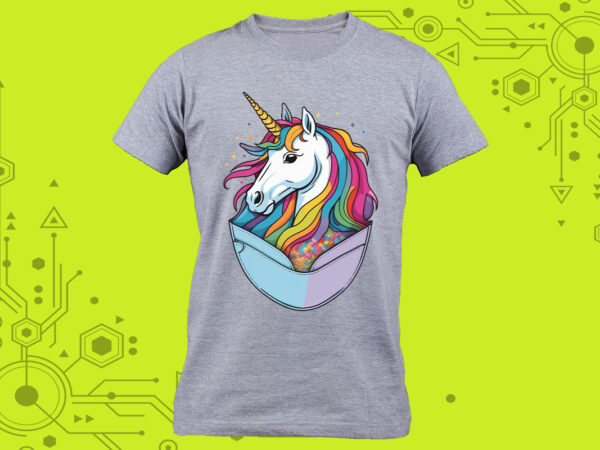 Unicorn illustrations in clipart meticulously crafted for print on demand websites t shirt vector graphic