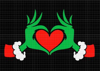 Elf With Cute Heart Hands Style Christmas Svg, Heart Hands Christmas Svg, Grinch Christmas Svg vector clipart