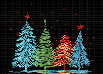 Vintage Christmas Trees Png, Hand Drawing Christmas Trees Png, Tree Christmas Png