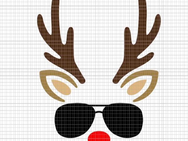 Reindeer face glasses christmas svg, reindeer christmas svg, reindeer xmas svg t shirt design online