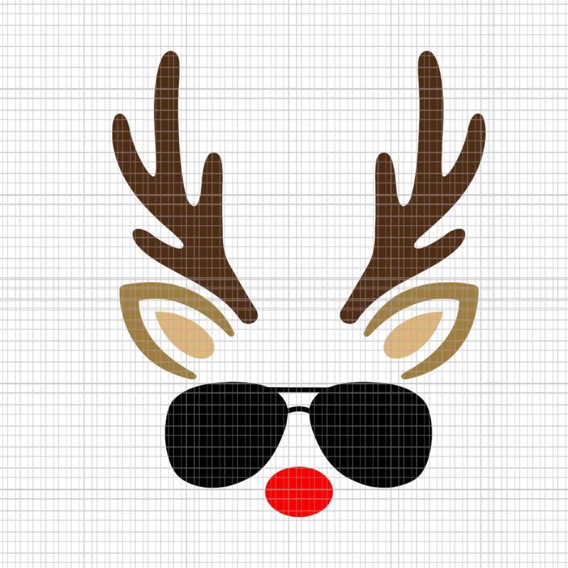 Reindeer Face Glasses Christmas Svg, Reindeer Christmas Svg, Reindeer Xmas Svg