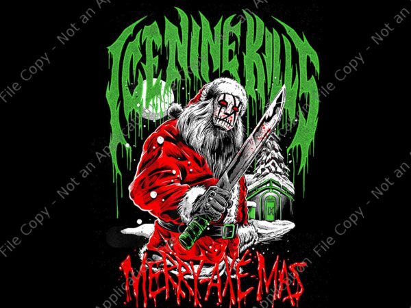 Ice nine kills merry axe mas png, merry xmas holiday png, ice nine kills png t shirt design for sale