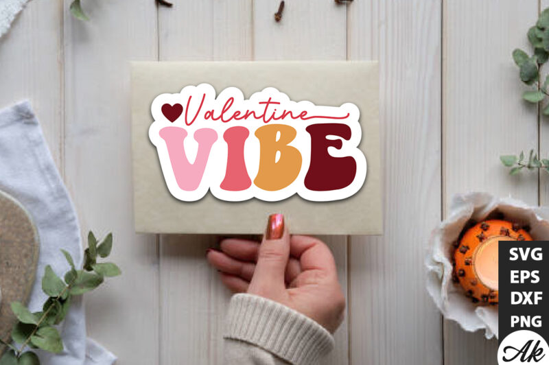 Valentine vibe Retro Stickers