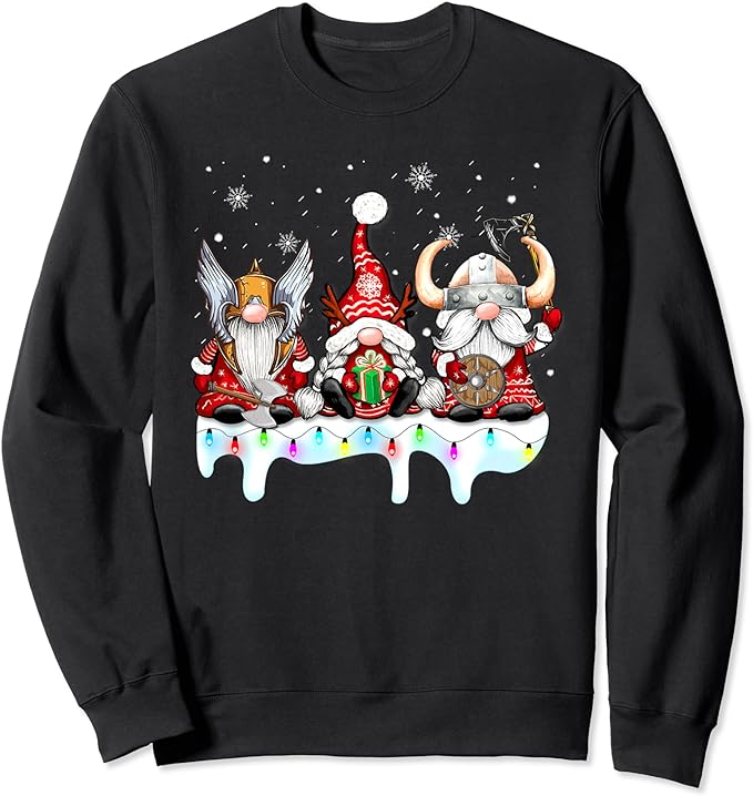 Viking Christmas Gnome Gnomes Norse Mythology Pajamas Nordic Sweatshirt ...