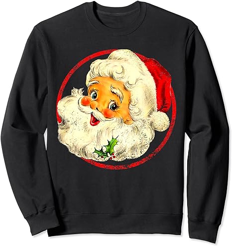 Vintage Christmas Santa Claus Face Old Fashioned Sweatshirt