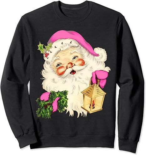 Vintage Pink Santa Claus Pink Christmas Sweatshirt Buy T Shirt Designs