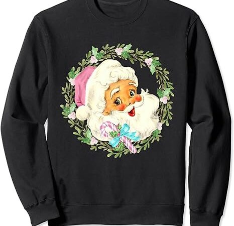 Vintage pink santa claus pink christmas sweatshirt